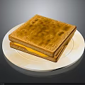 Golden Toasted Cheese Sandwich On White Round Plate