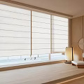 Japanese-style venetian blinds floor lamp couch 3d model