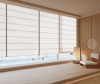 Japanese-style venetian blinds floor lamp couch 3d model