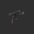 Classic Vintage Military Pistol With Scope And Wooden Grip Details