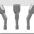 Automotive Parts Three Silver Metal Tubular Connectors For Vehicle Systems