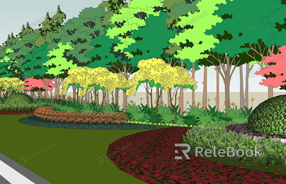 Modern Shrubs Flowers and Shrubs model