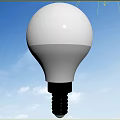 Bright White LED Bulb Lighting Fixture For Home With Sky Background