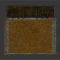 Rusted Green Metal Dumpster Featuring Worn Surface And Rolling Wheels