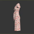 Feminine Wrap Dress Design With Red Floral Print And Short Sleeves For Casual Summer Look