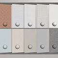 Building Exterior Wall Design With Various Color Material Samples And Round Decorative Knobs 3d model
