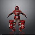Red Cross Medical Robot With Emergency Rescue Equipment And Armor