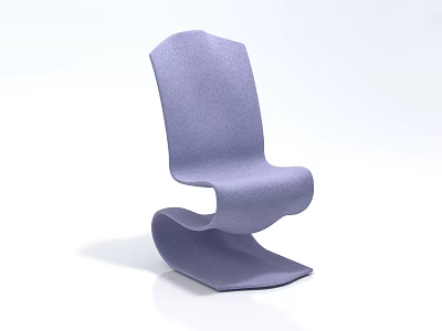 Modern Purple Fabric Single Chair With Unique Sleek Curved Design Details 3d model