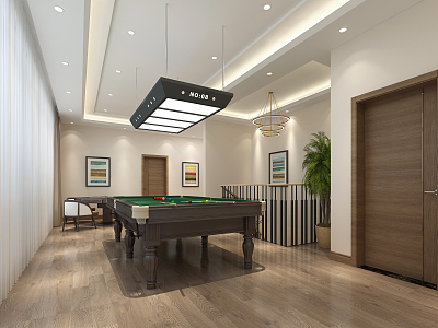 Modern Entertainment Room Billiards Room model