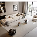Modern sofa coffee table combination 3d model