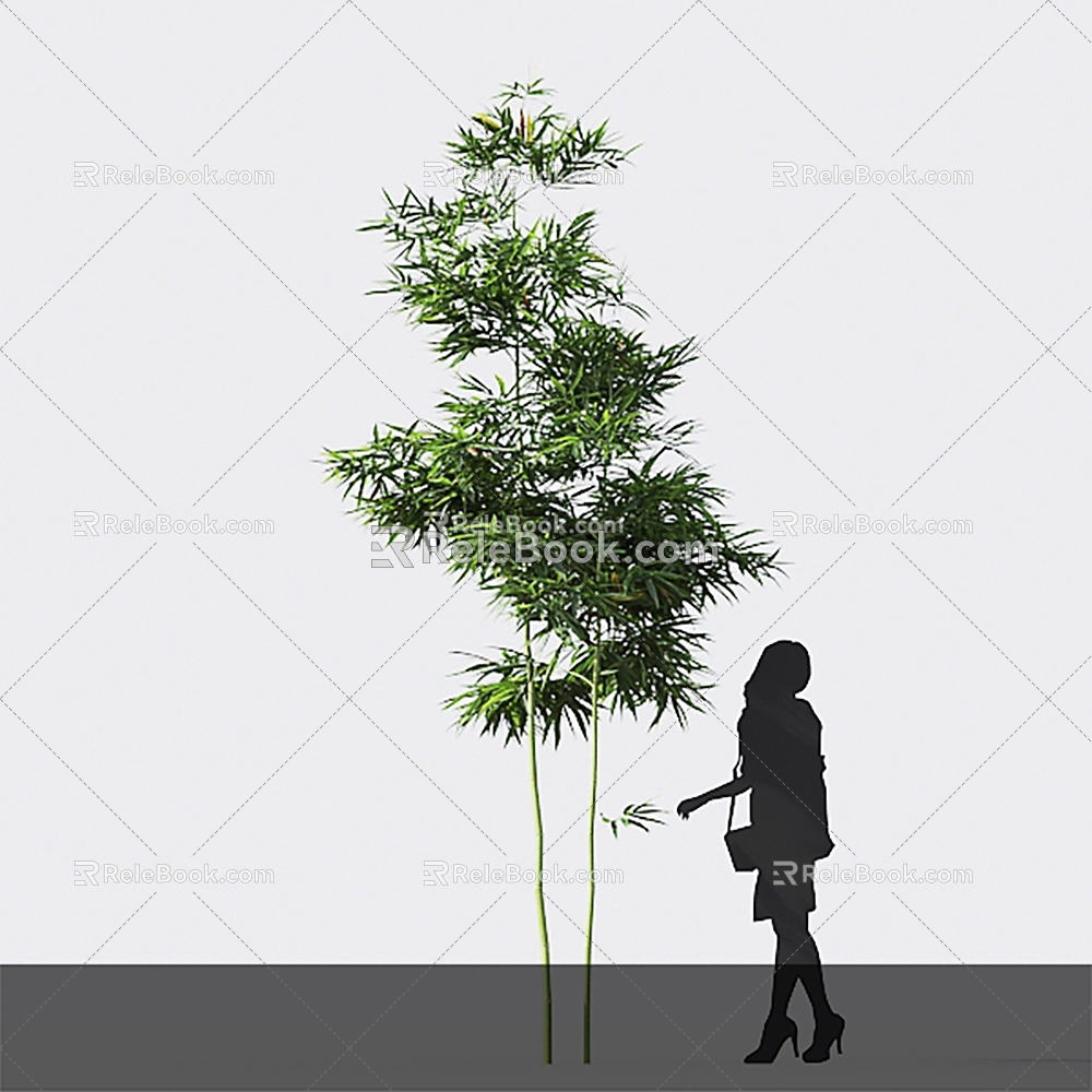 Modern Bamboo Qin Silk Bamboo Flower Filial Piety Bamboo 3d model