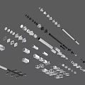 Various Types Of Plumbing Pipes And Fittings With Different Sizes And Components Collection