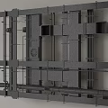 Industrial Metal Pipes Complex Structure with Mechanical Supports and Ventilation Components
