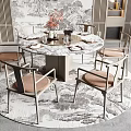 New Chinese Dining Table and Chair Combination Dining Table and Chair 3d model