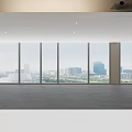 Modern Office Interior Design With Glass Partitions Green Plants And Sofa