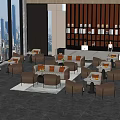 Modern Cafe Sofa Combination 3d model