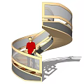 Modern Spiral Staircase Design With Glass Railings And Wooden Steps