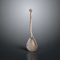 Antique Silver Spoon With Long Handle And Ornate Design For Daily Use