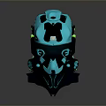 Modern Tech Inspired Combat Weapon Helmet Featuring Neon Green Lights And Futuristic Design Details