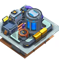 Advanced Industrial Equipment With Central Structure Blue Windows Control Panel And Mechanical Components