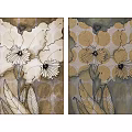 Floral Decorative Wall Art With Brown Beige Tones And Dot Pattern Background
