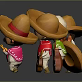 Cartoon Game Movie Band Characters Wearing Colorful Sombreros And Playing Instruments