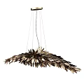 Unique Shaped Pendant Light With Leaf Design Metal Structure For Modern Home Decor 3d model