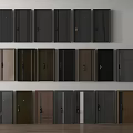 Modern security door single door combination 3d model