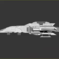 Futuristic Sci Fi Spaceship 3D Model With Silver Body Purple Engines And Aerodynamic Design
