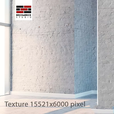 White Brick Wall Construction Elements With Textured Surface For Interior Design 3d model
