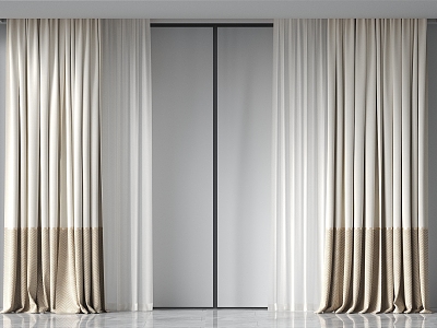 curtain gauze curtain 3d model