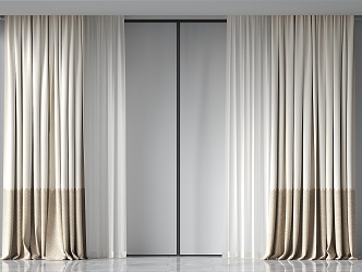 curtain gauze curtain 3d model