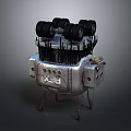 IX-19 Mechanical Character With Multiple Black Wheels Cables And Metal Spring Legs Structure