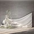Elegant Banquet Hall for Wedding Party With White Floral Decor and Soft Lighting