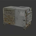 Industrial Electronic Control Unit With Rusty Metal Body Cooling Grilles And Control Panel