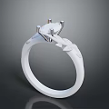 Elegant White Ring With Diamond Setting And Intricate Design For Daily Use 3d model