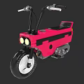 Stylish Pink Bicycle With Black Accents Round Headlights And Retro Design