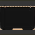 Stylish Black Quilted Handbag With Gold Chain Strap And Clasp Design