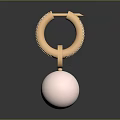 Elegant Golden Hoop Earrings With Pearl Pendant Fashion Accessory Design