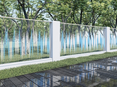 Water pattern fence 3d model