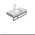 Modern Wall Mounted Washbasin With White Countertop And Chrome Faucet Design