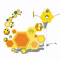 Playful Bee Themed Honeycomb Shaped Feature Wall With Slide For Kids Playground