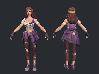 European and American girls 3d model