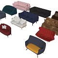 Sofa Set with Multiple Colors and Various Styles for Living Room Decor 3d model