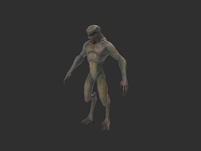 Game Movie Monster Character 3D Model With Slim Body And Sharp Claws 3d model