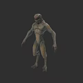 Game Movie Monster Character 3D Model With Slim Body And Sharp Claws