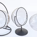 Transparent Spherical Outdoor Chair With Black Metal Frame Hanging And Floor Styles