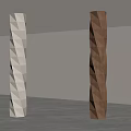 Modern Geometric Columns With White And Brown Sculptural Design In Interior