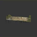 Ancient Ruins Scenery With Stone Structure Green Grass Small Trees And Model Layout 3d model