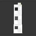 Architectural Model Staircase Structure With Multi Level White Framework And Brown Steps